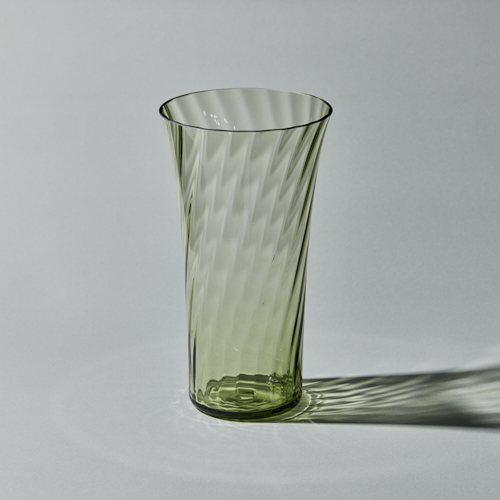 STILLEBEN（スティルレーベン）/Concave Vase Swirl モスグリーン H28